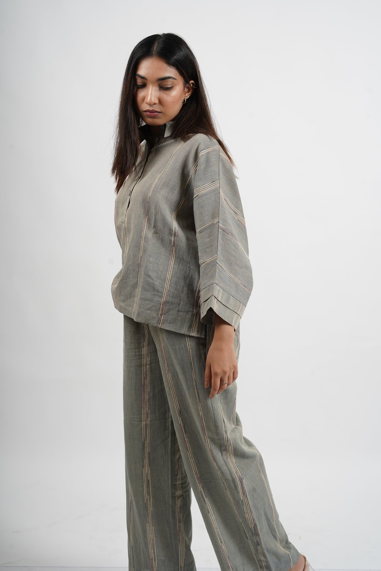 Sage High Waisted Cotton Wide Pants