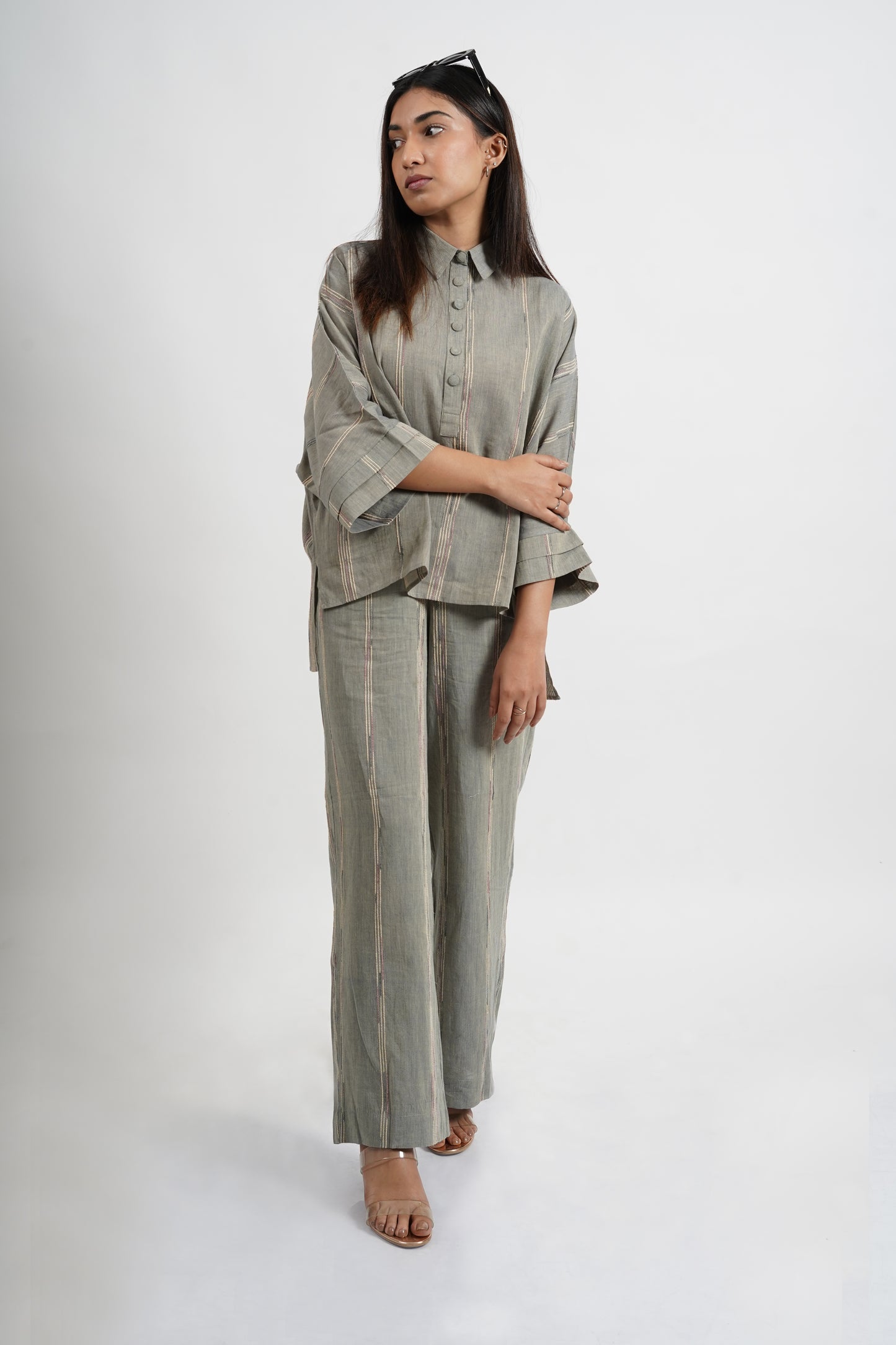 Sage High Waisted Cotton Wide Pants