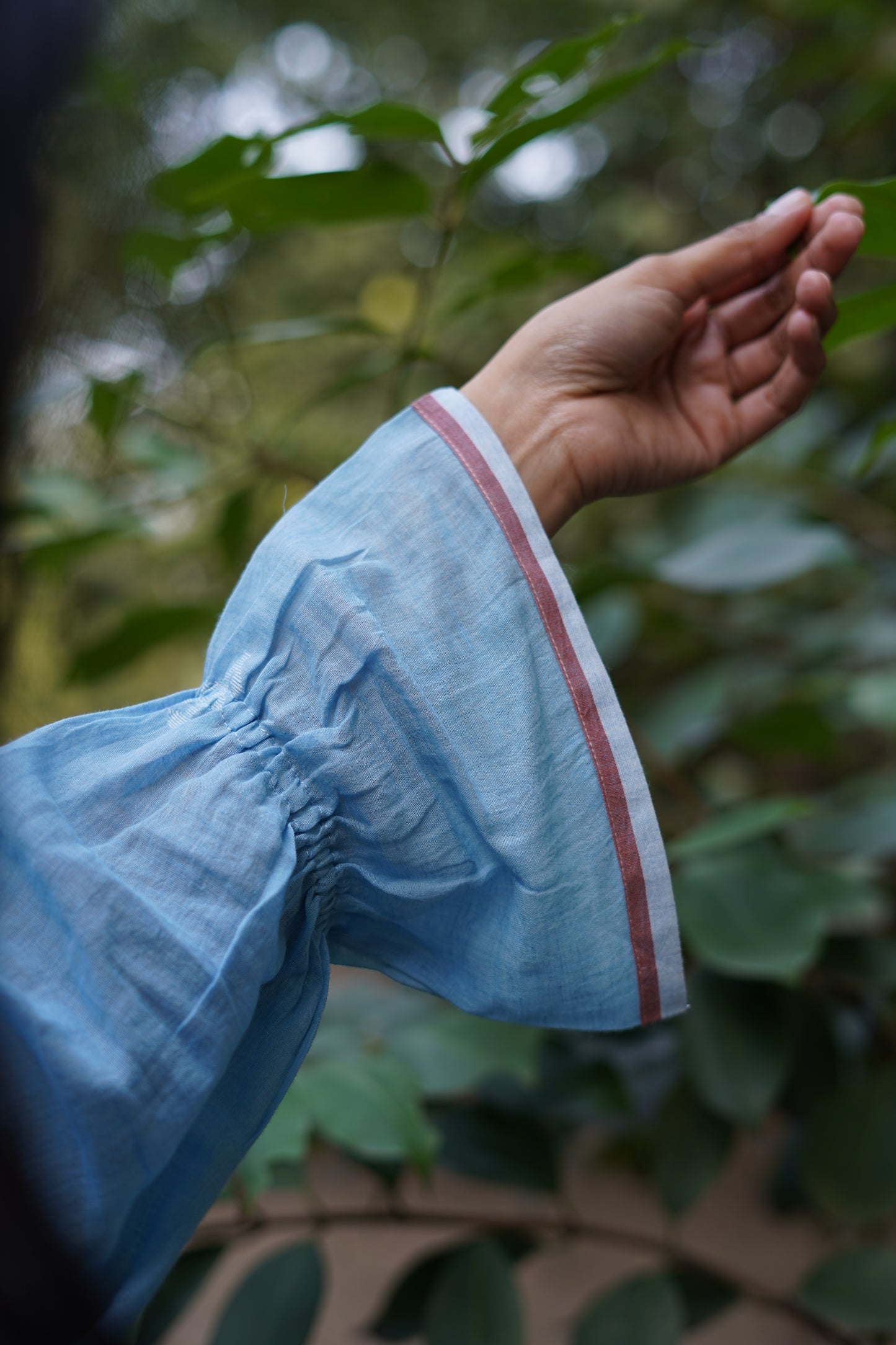 Sky light Handwoven Jamdani Dress