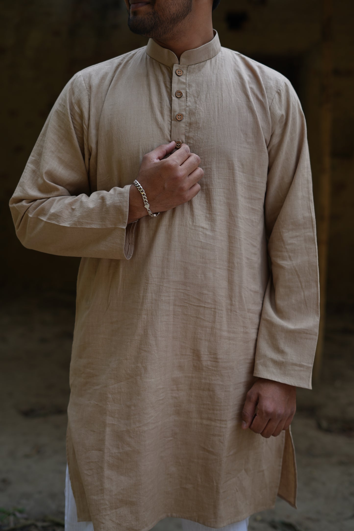 Handwoven Checkered & Solid Kurta - Available in 2 colors