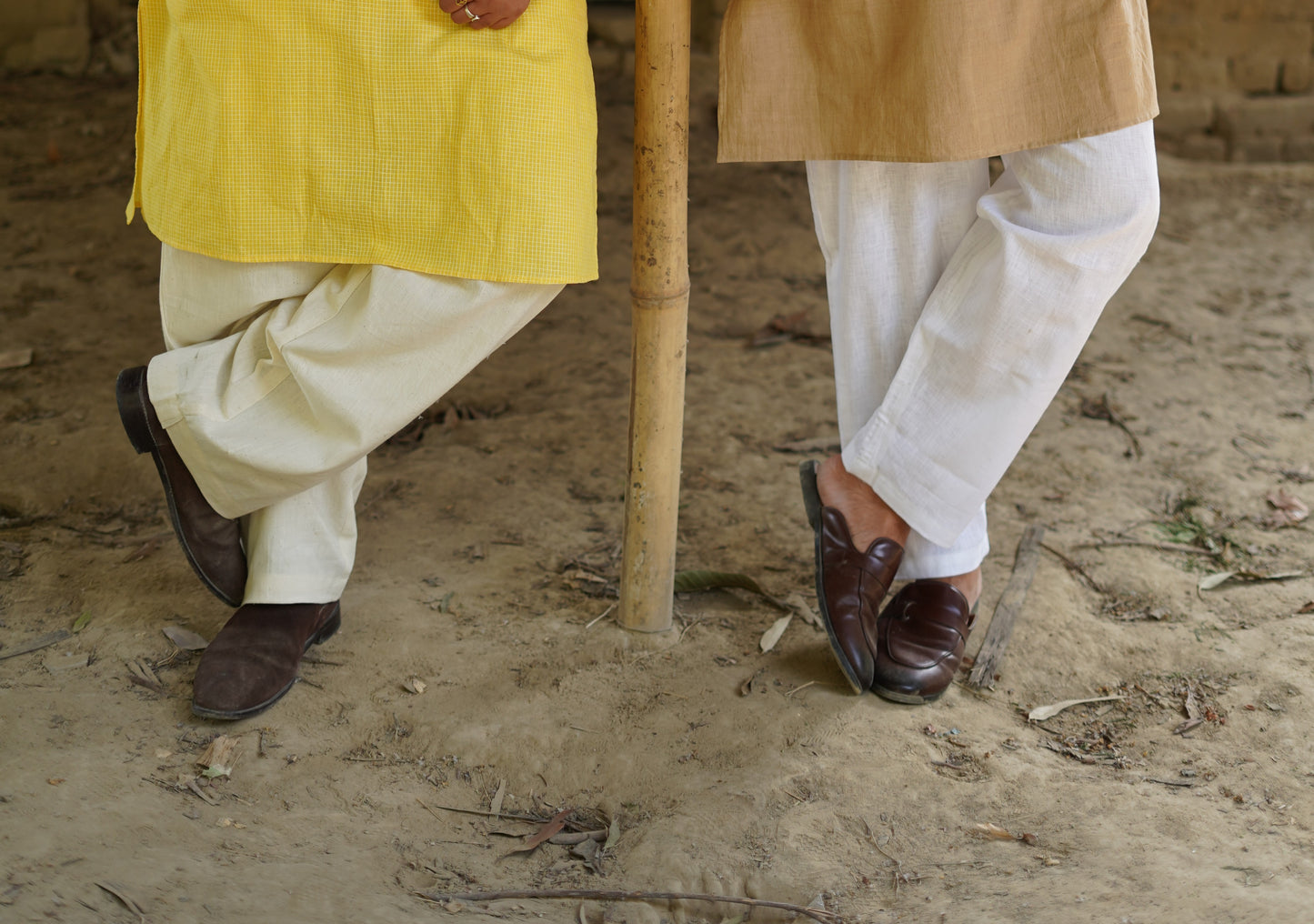 Handspun Khadi Men’s Trousers : Kora & White