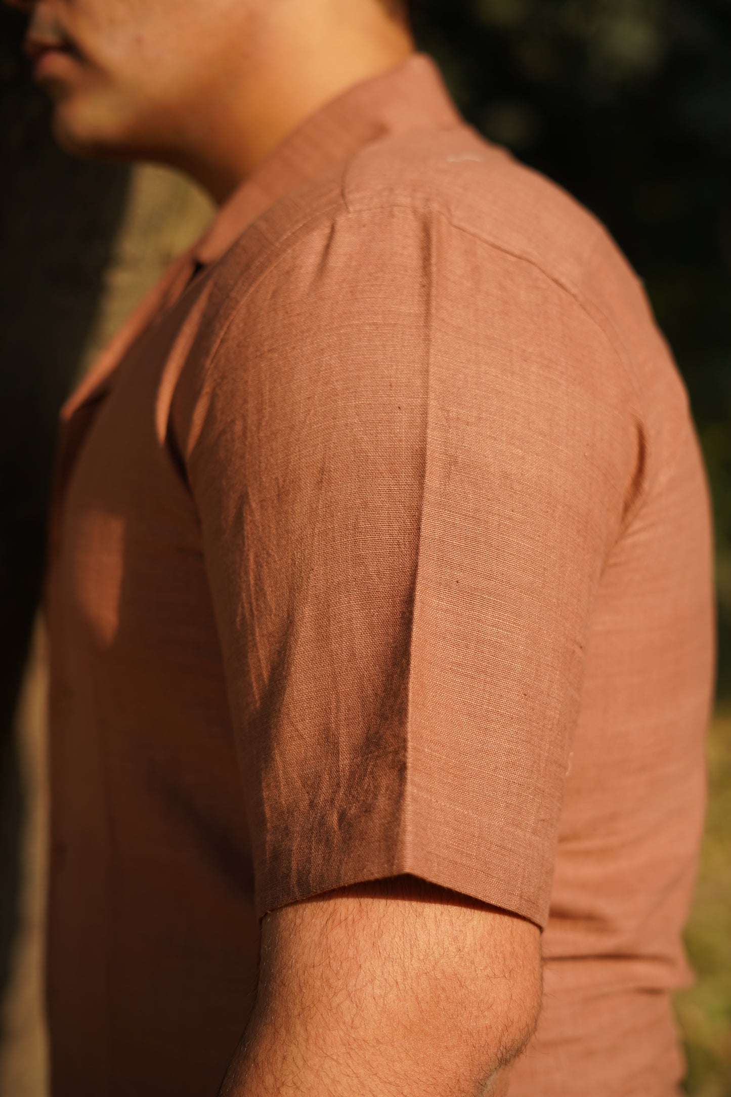 Red Sand Notched Shirt - Handwoven