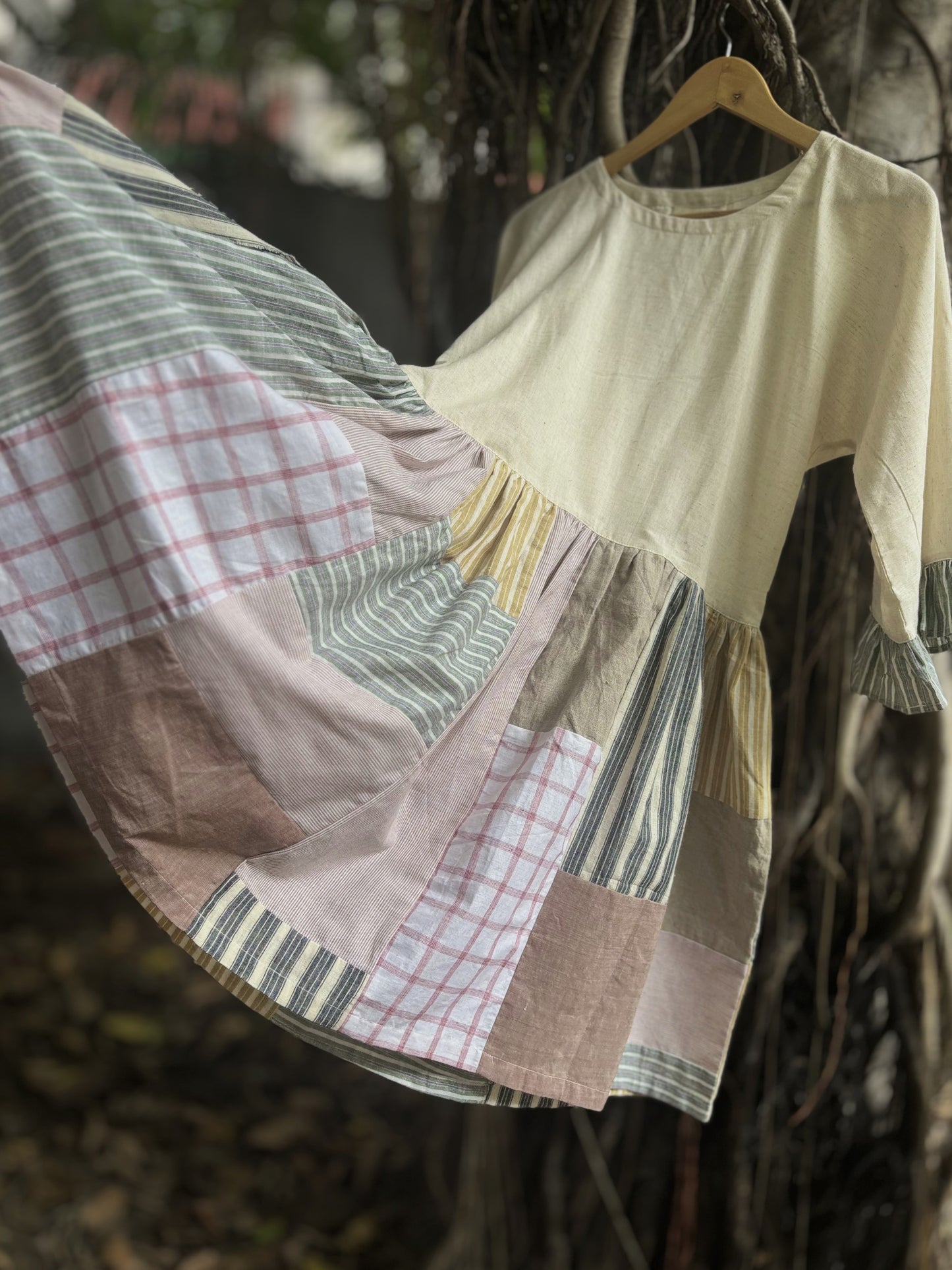 Upcycled Patchwork Handwoven Oversized Dress – One of One