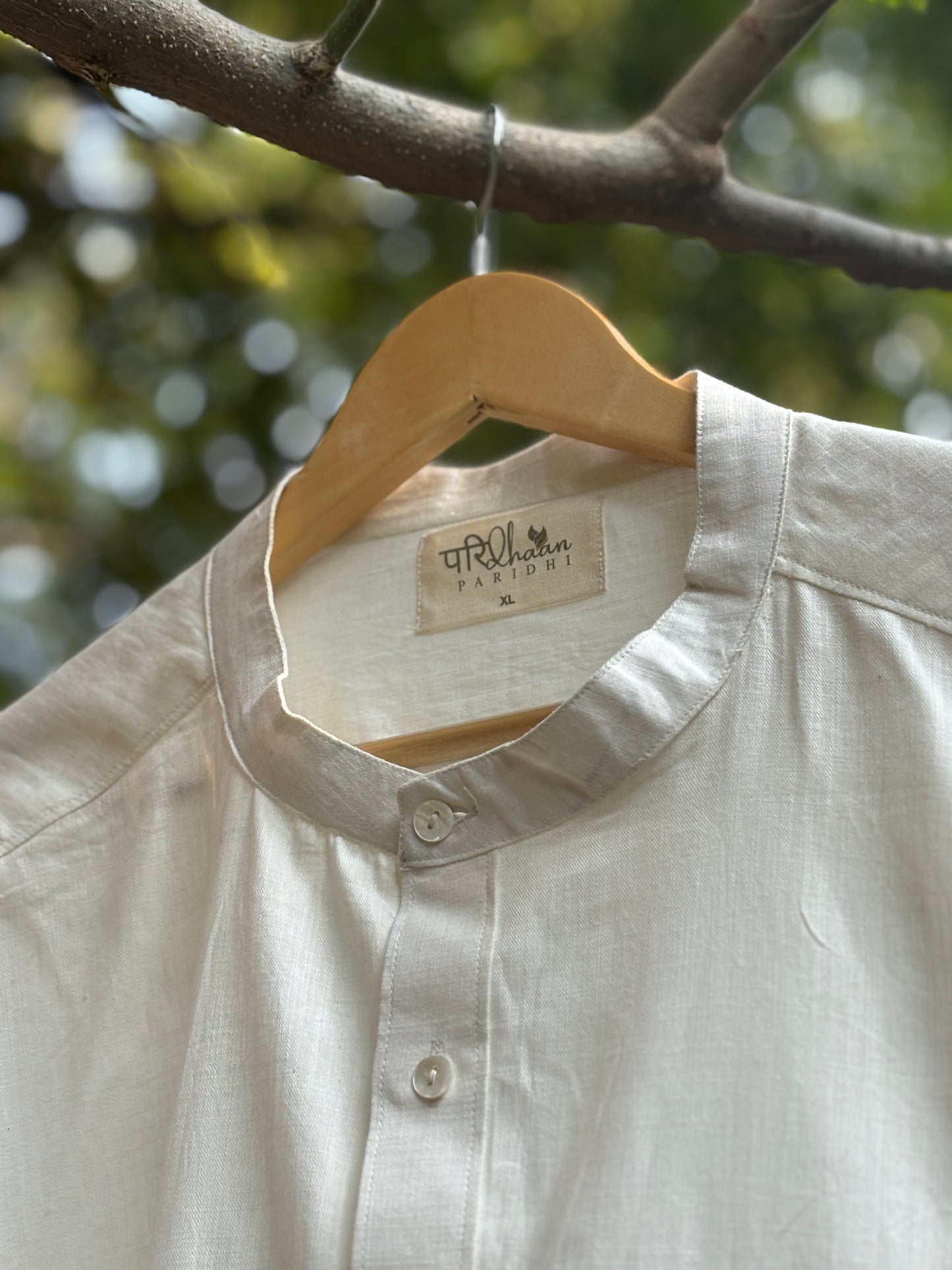 Off White Full sleeves Cotton Shirt