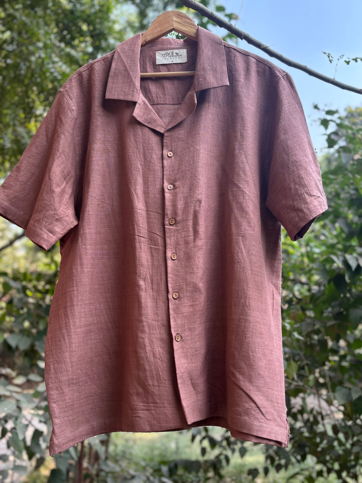 Red Sand Notched Shirt - Handwoven