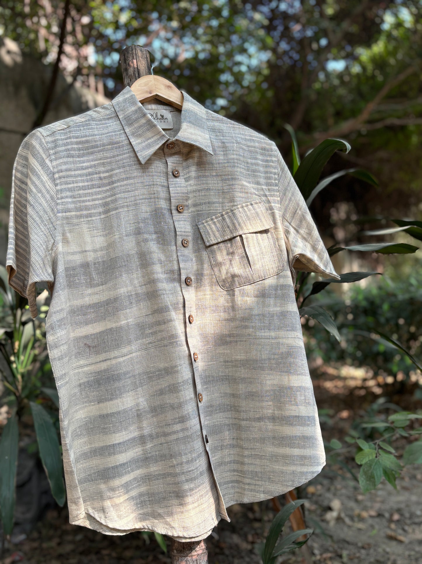 Tilted Pocket Handwoven Cotton Shirt