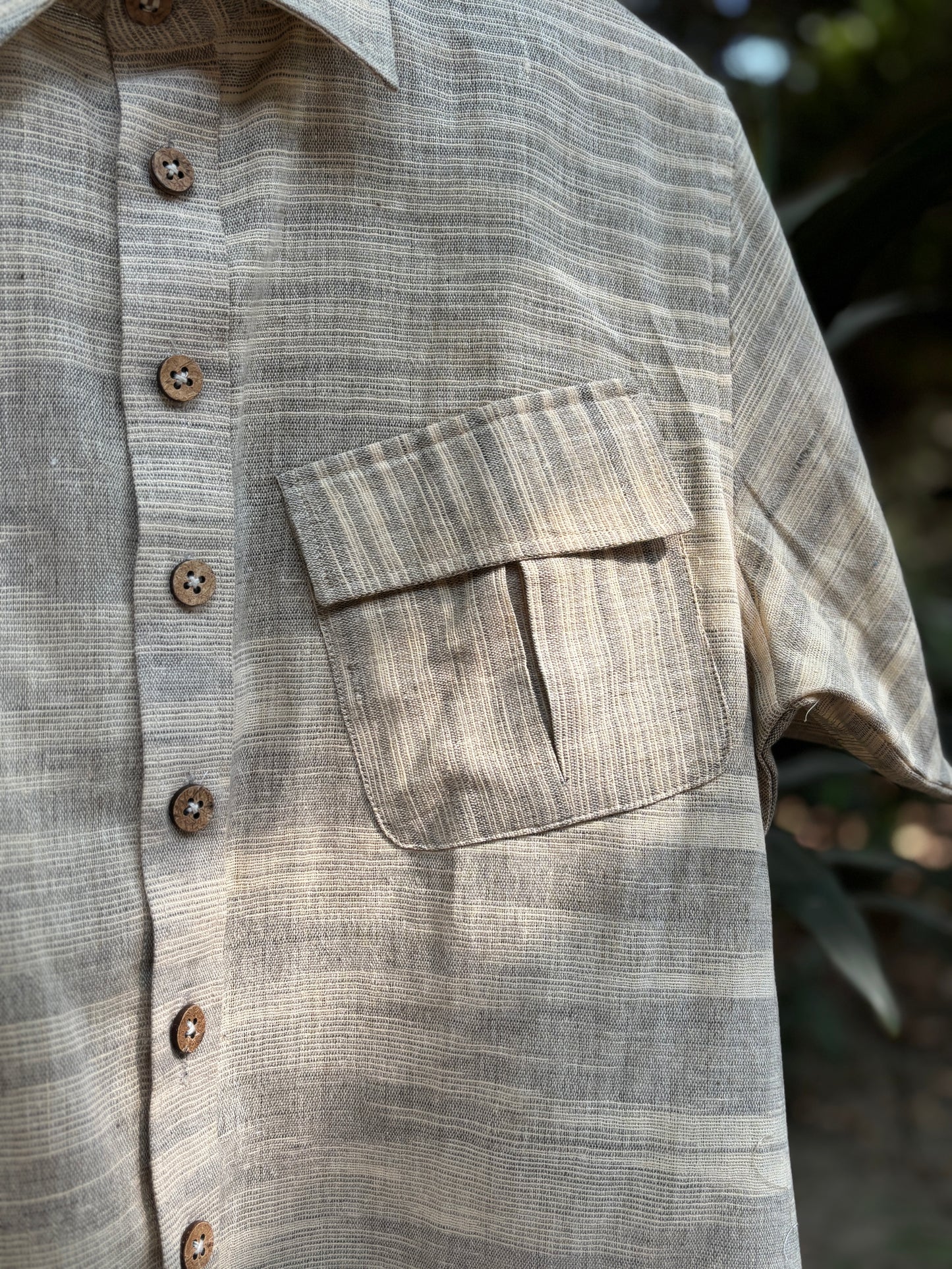 Tilted Pocket Handwoven Cotton Shirt