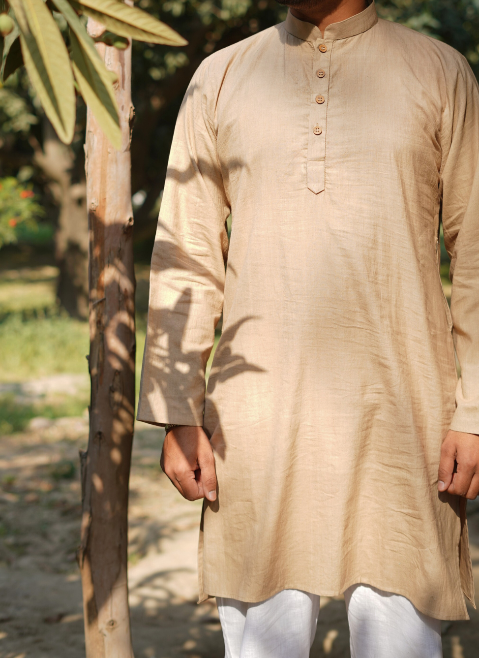 Handwoven Checkered & Solid Kurta - Available in 2 colors