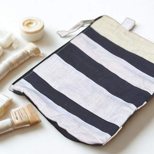 Navy Blue Zero Waste Pouches | Sustainable Cotton Travel Pouch/Organizer