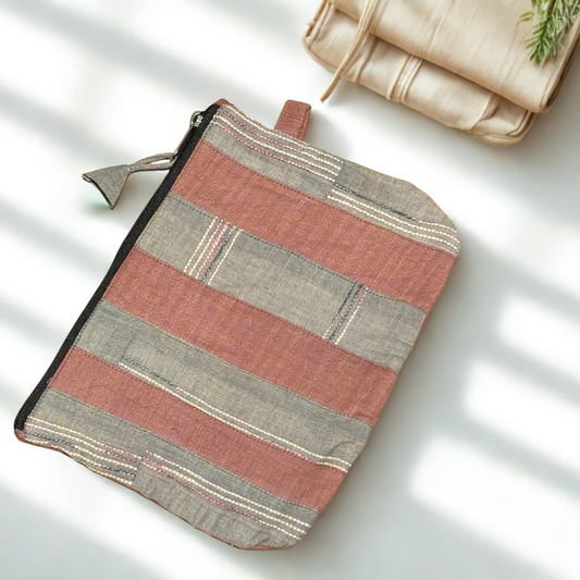Sage Zero Waste Pouche | Sustainable Cotton Travel Pouch/Organizer