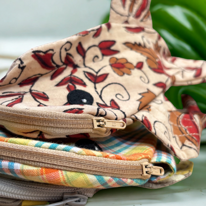 Upcycled Wrist Bags with Detachable String | 3 Designs – Heart, Fish & Mouse