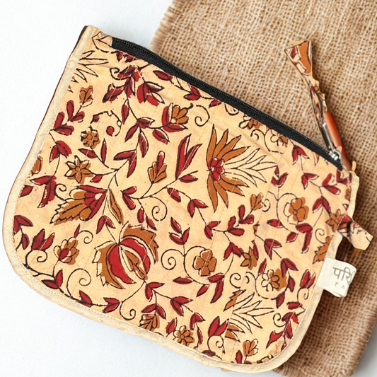 Kalamkari Cotton Travel Pouch/Organizer | Zero Waste Pouches