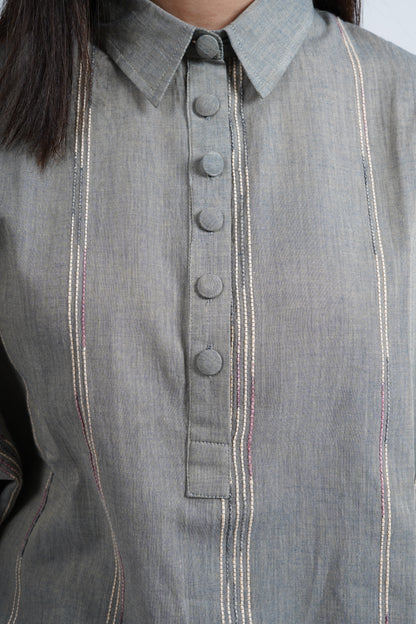 Sage Loose Muslin Cotton Shirt