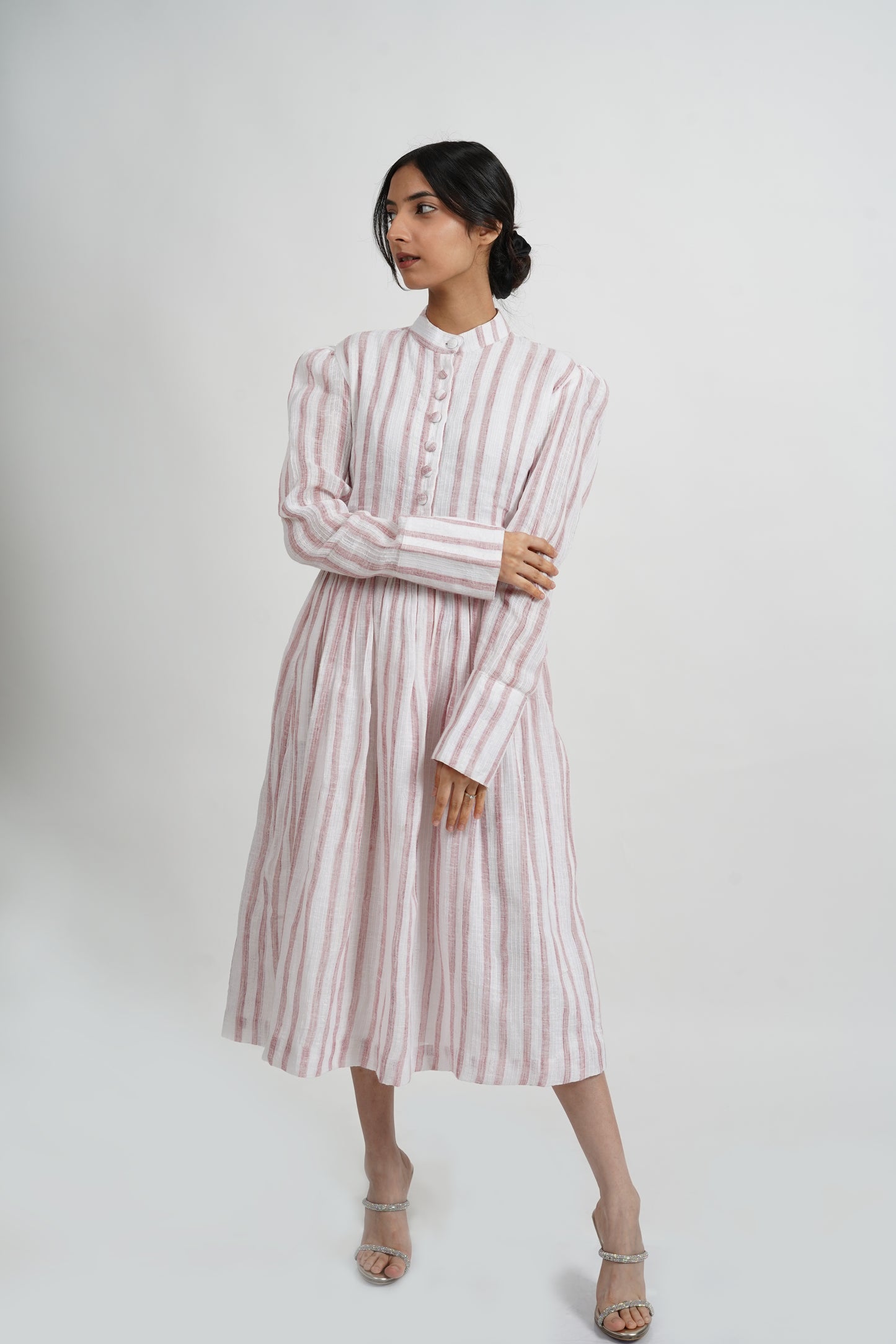 Pink Stripes Handwoven Cotton Dress