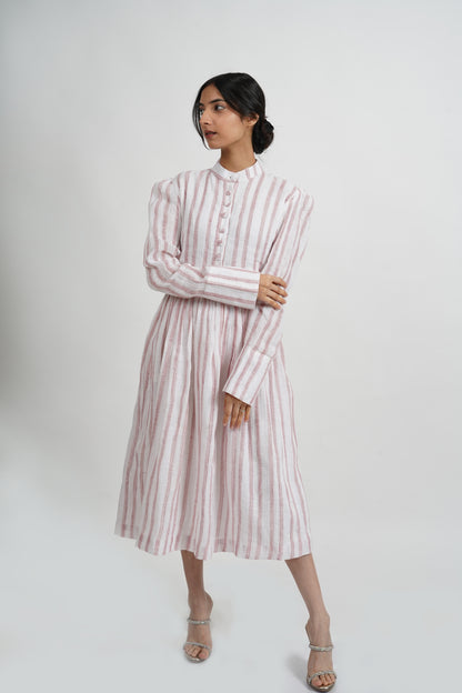 Pink Stripes Handwoven Cotton Dress