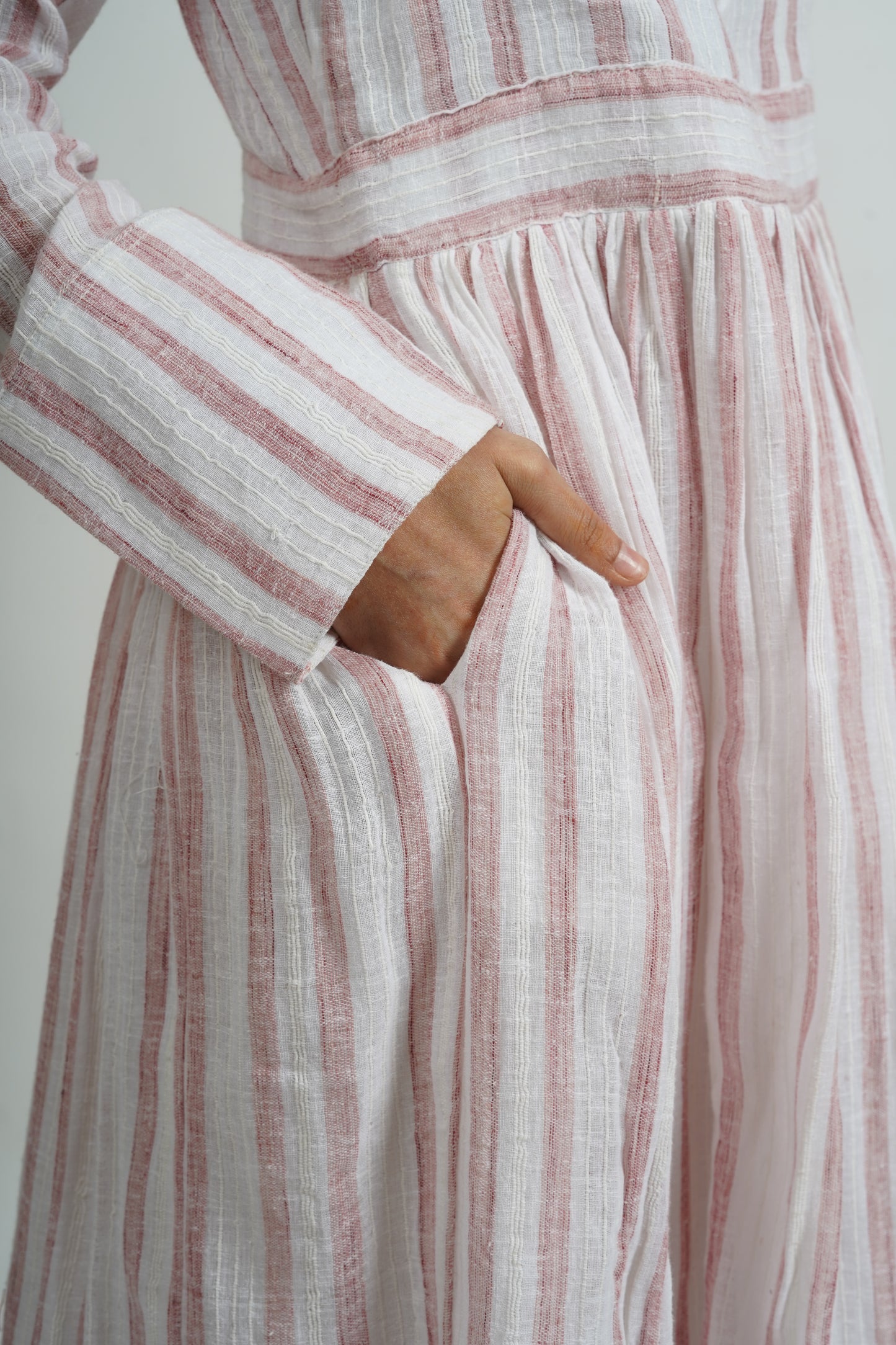 Pink Stripes Handwoven Cotton Dress