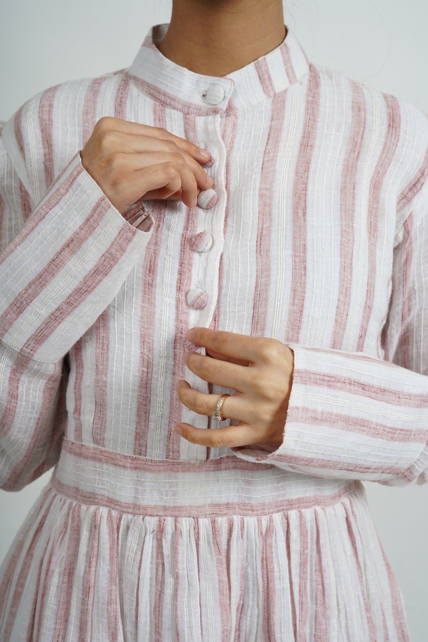 Pink Stripes Handwoven Cotton Dress