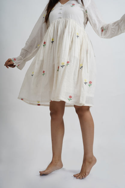 Floral Handwoven Buti Jamdani Dress