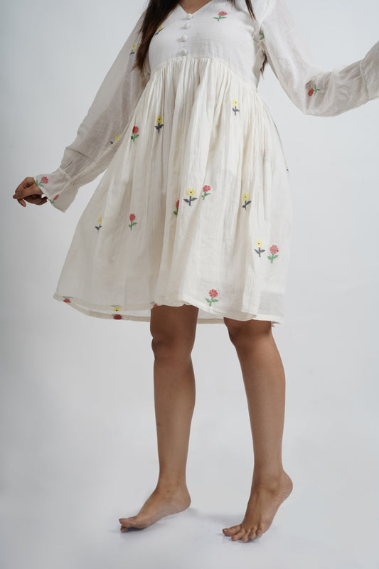 Floral Handwoven Buti Jamdani Dress