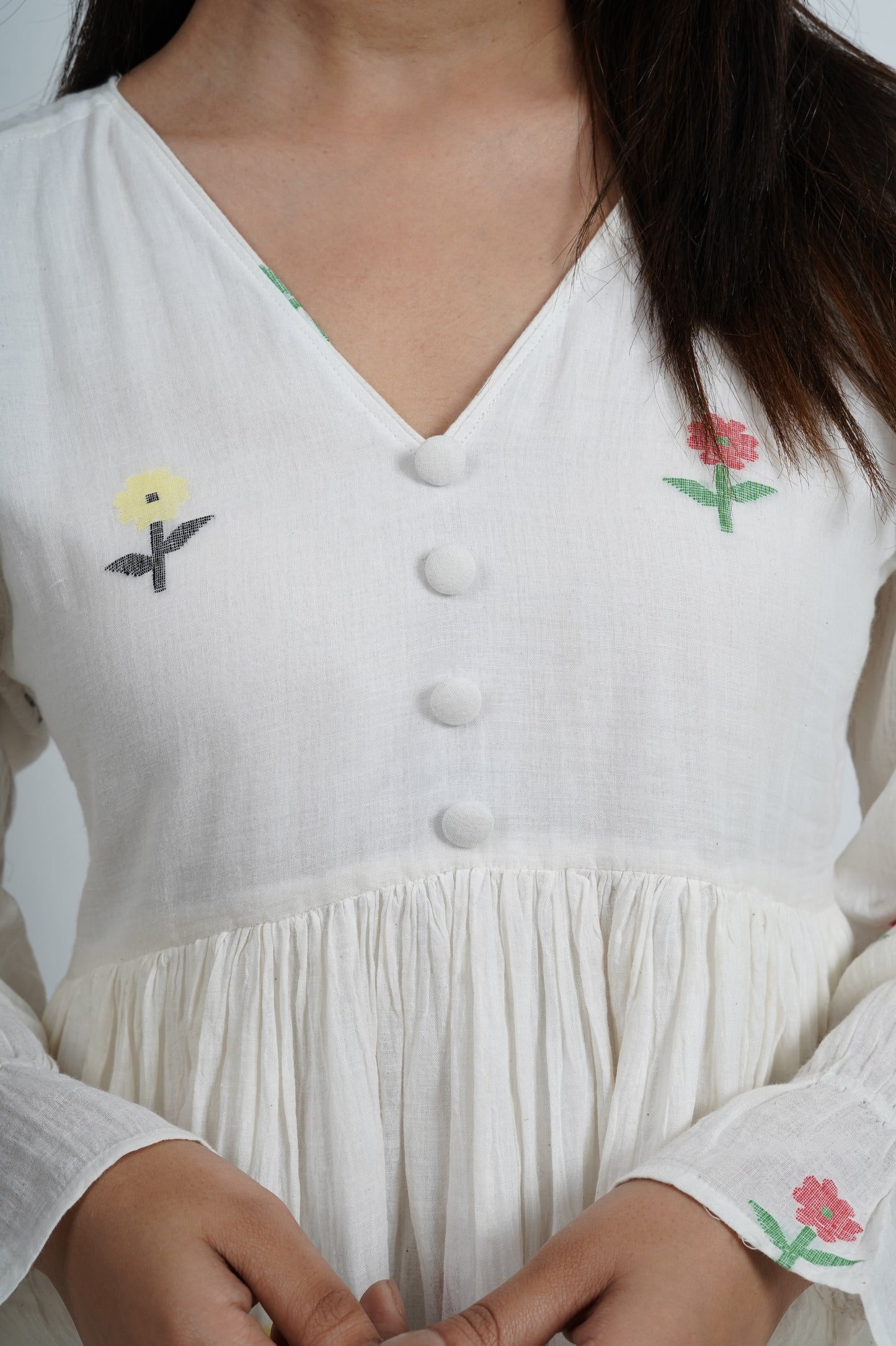 Floral Handwoven Buti Jamdani Dress