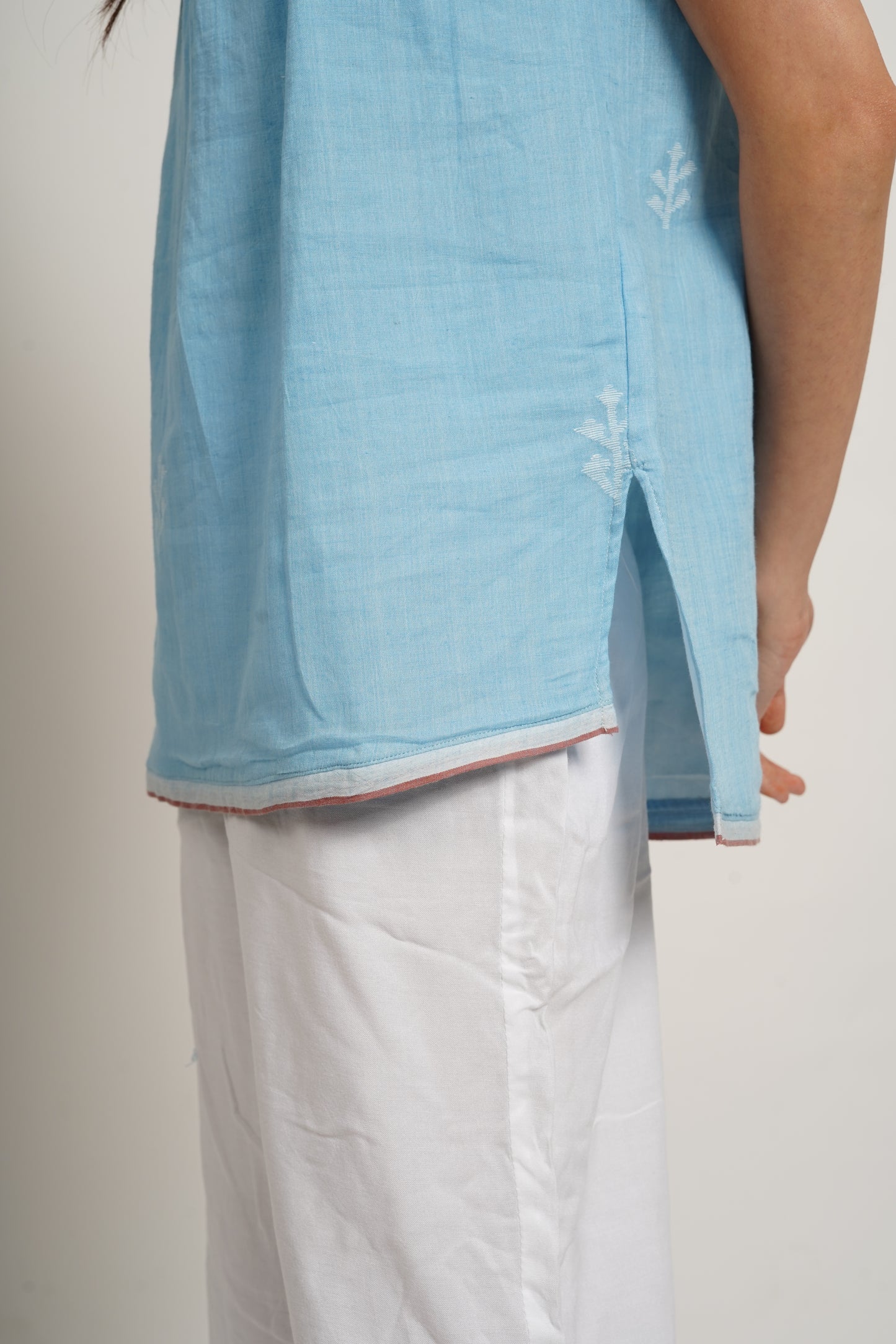 Sky high neck sleeveless Top