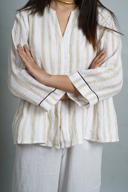 Sundrop Stripes Handwoven Cotton Top