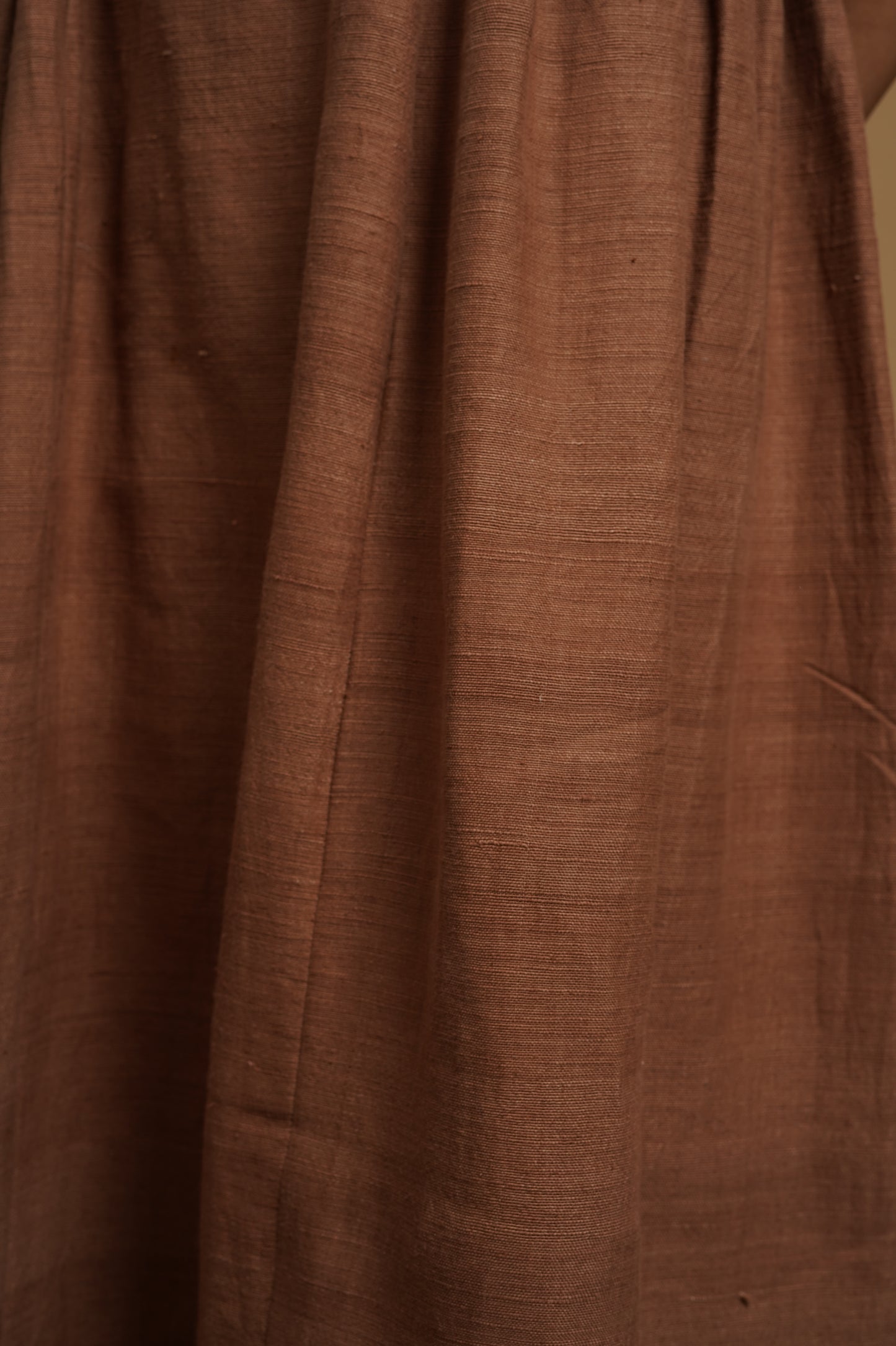 Red Sand Pintucks Handwoven Dress