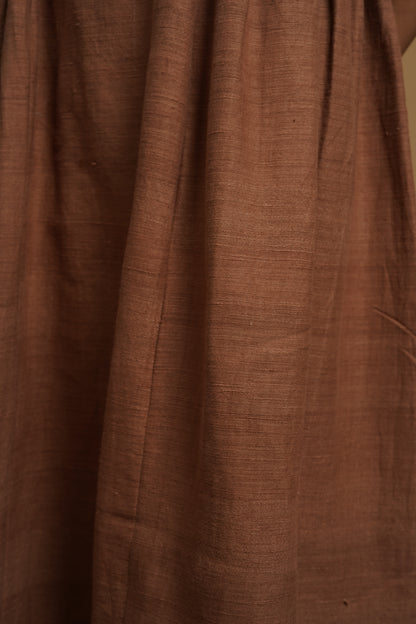 Red Sand Pintucks Handwoven Dress