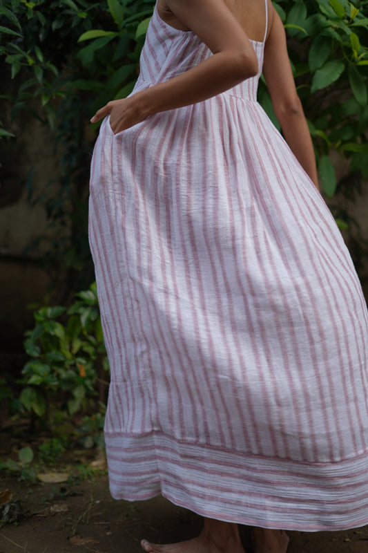 Striped Handwoven Cotton Maxi Dress
