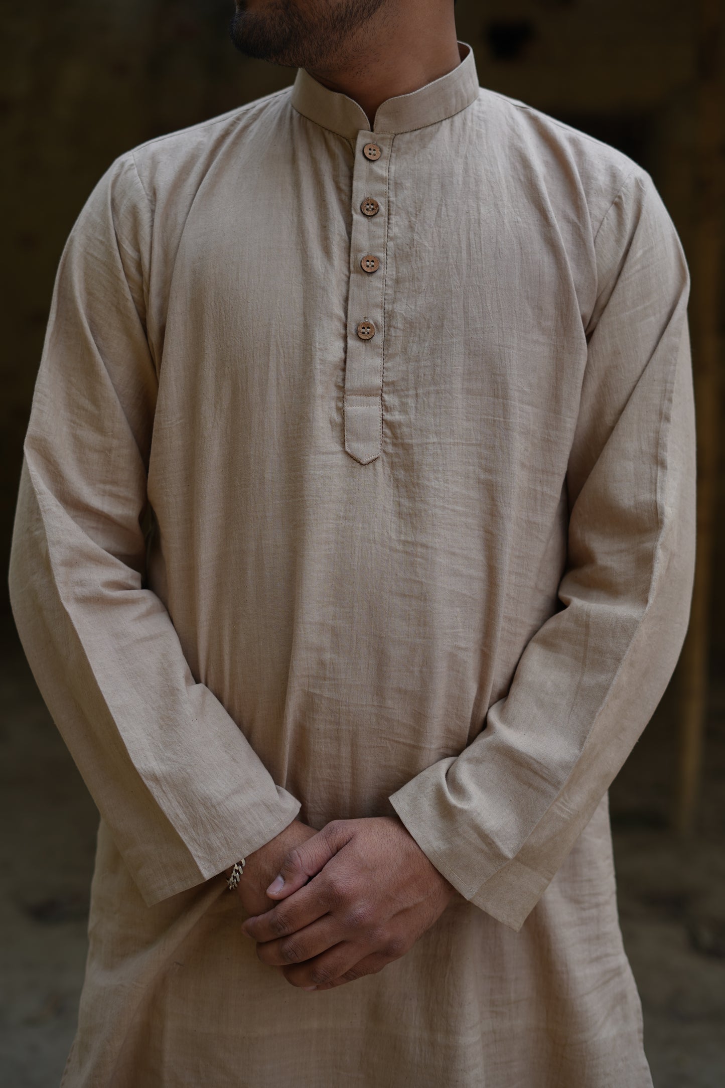 Handwoven Checkered & Solid Kurta - Available in 2 colors
