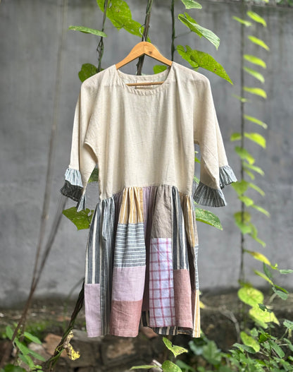 Upcycled Patchwork Handwoven Oversized Dress – One of One