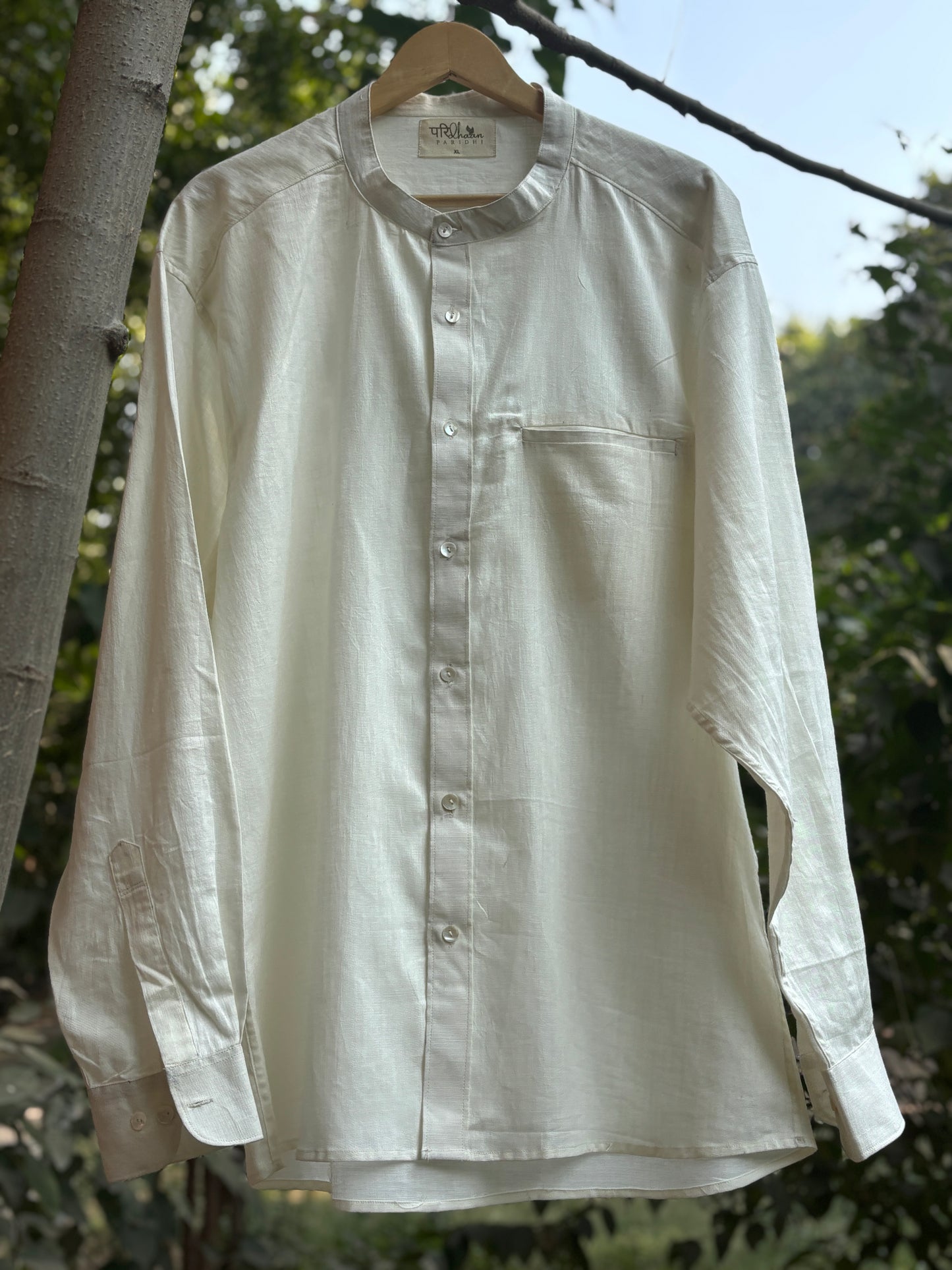 Off White Full sleeves Cotton Shirt